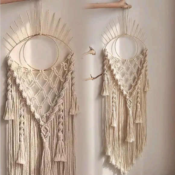 Gorgeous New Bohemian Macrame Good Luck Evil Eye Protection Wall Decoration - Picture 2 of 6